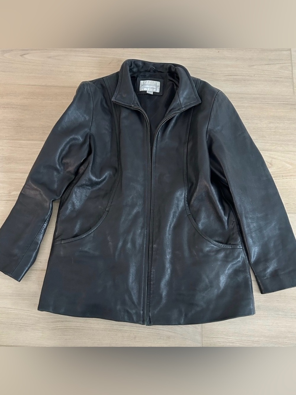 Vintage Worthington Women's Genuine Lambskin Leather Jacket MP with Gloves